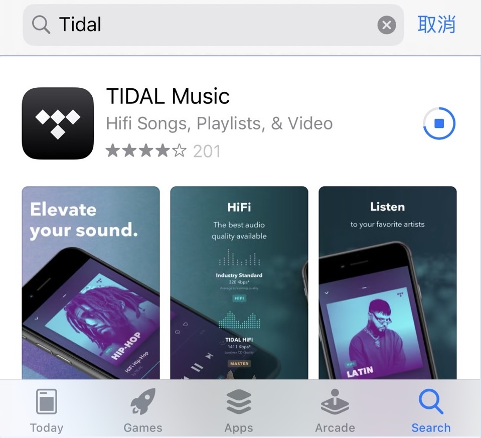 TIDAL app stroe iOS
